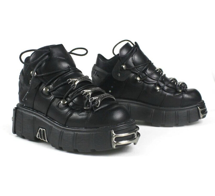 NEW ROCK Gothic Punk Metal Detaylı Platform Ayakkabı