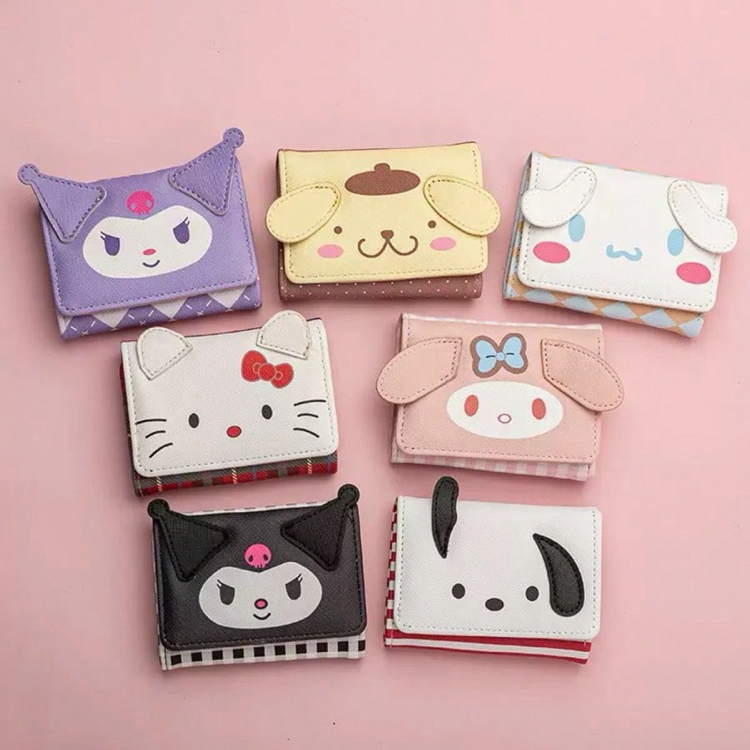  Sanrio Karakterli Katlanır Mini Cüzdan Kuromi