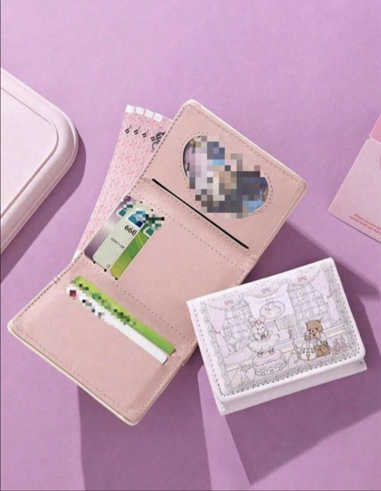⁠Coquette Nostalgia Romantik Pembe Çok Bölmeli Cüzdan⁠