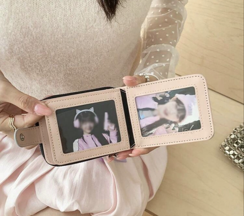 Coquette Metalik Gümüş & Pastel Pembe Kurdele Korse Bağcıklı Cüzdan