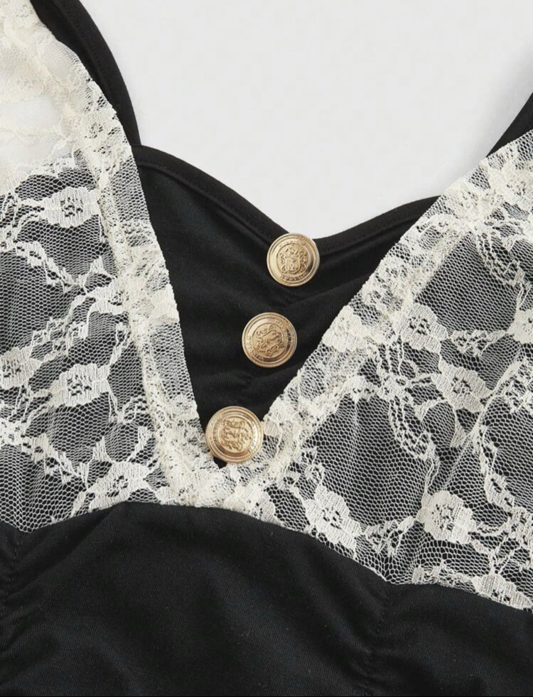 Victorian Y2K Dantelli Lace Up Top
