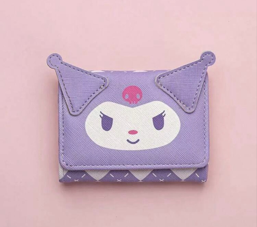  Sanrio Karakterli Katlanır Mini Cüzdan Kuromi