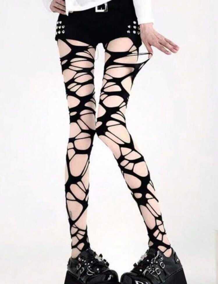 Gothic Emo Yırtık Çorap- Siyah