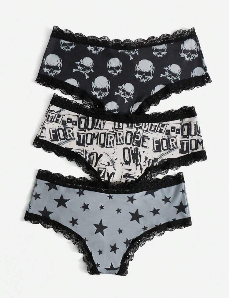 Punk Grunge 3 lü İç Çamaşırı Seti