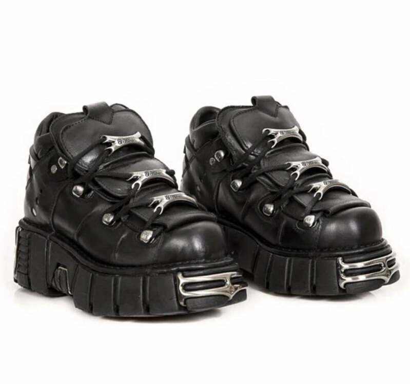 NEW ROCK Gothic Punk Metal Detaylı Platform Ayakkabı