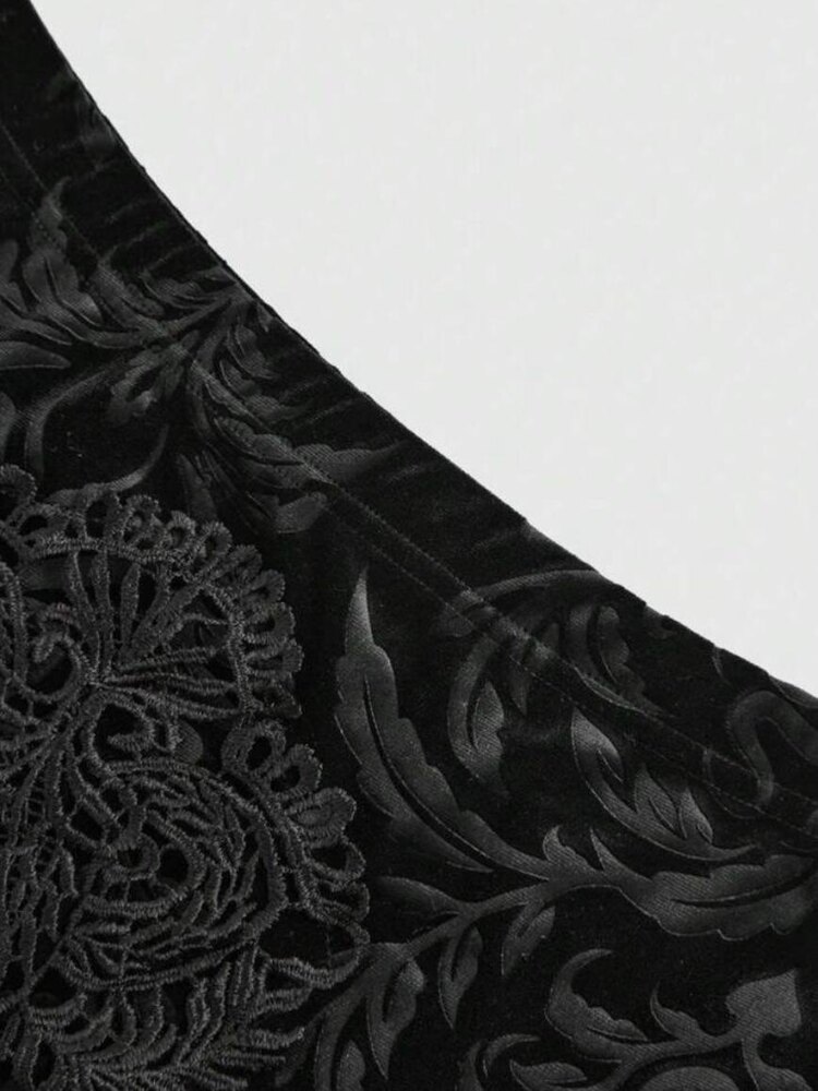 Gothic Tribal Dantelli Detaylı Uzun Fırfırlı Etek