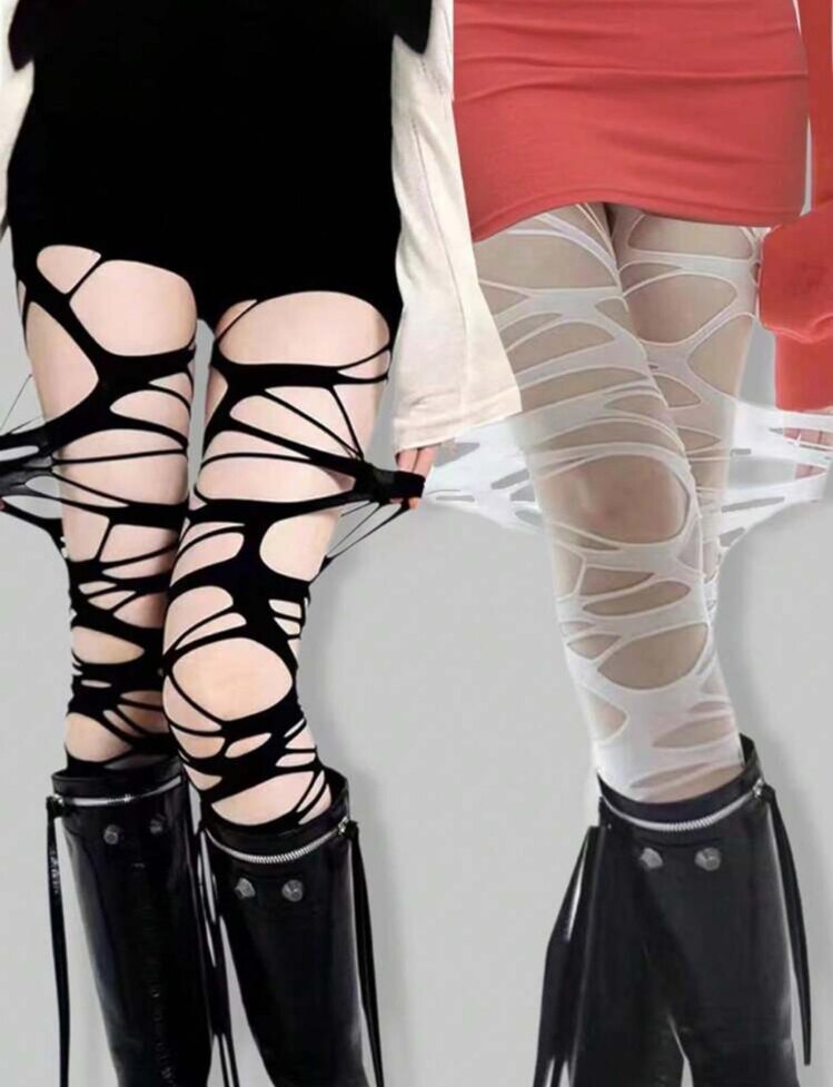 Gothic Emo Yırtık Çorap- Siyah