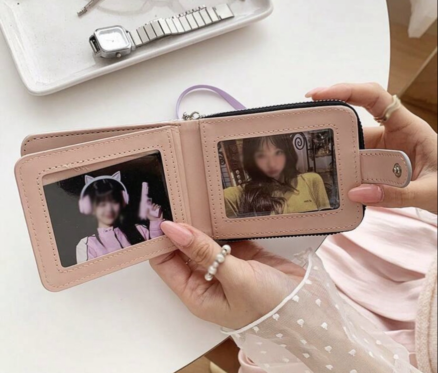 Coquette Metalik Gümüş & Pastel Pembe Kurdele Korse Bağcıklı Cüzdan