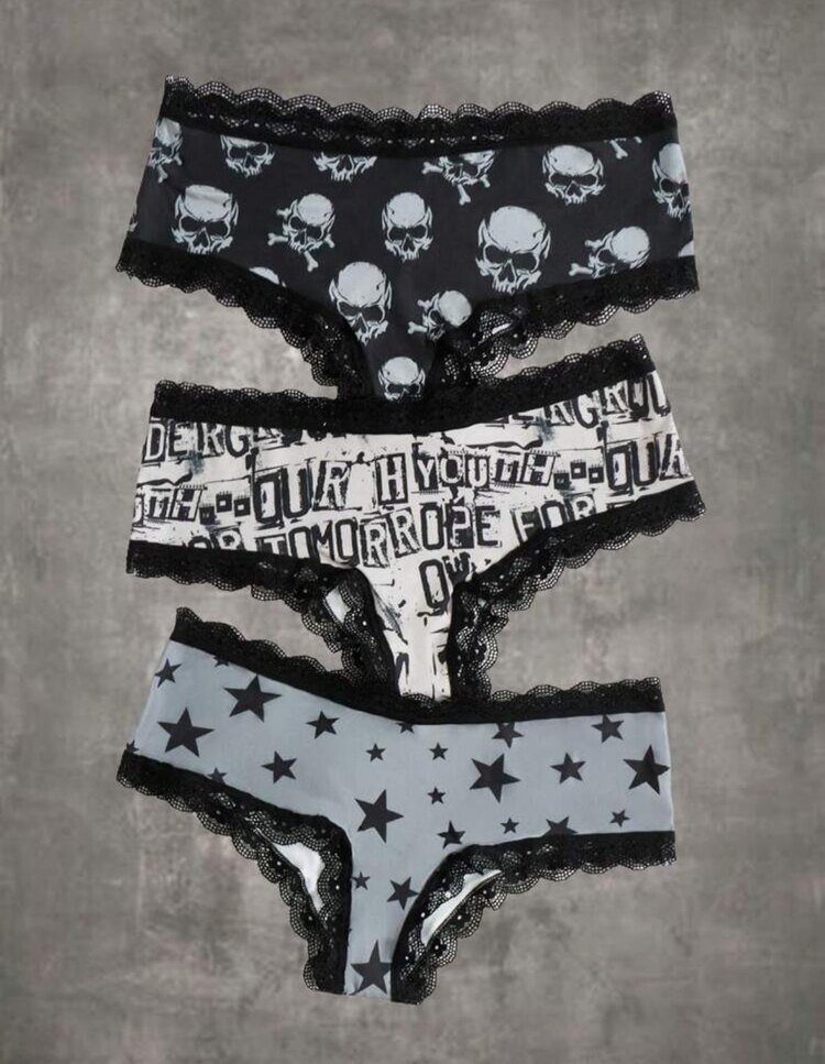 Punk Grunge 3 lü İç Çamaşırı Seti