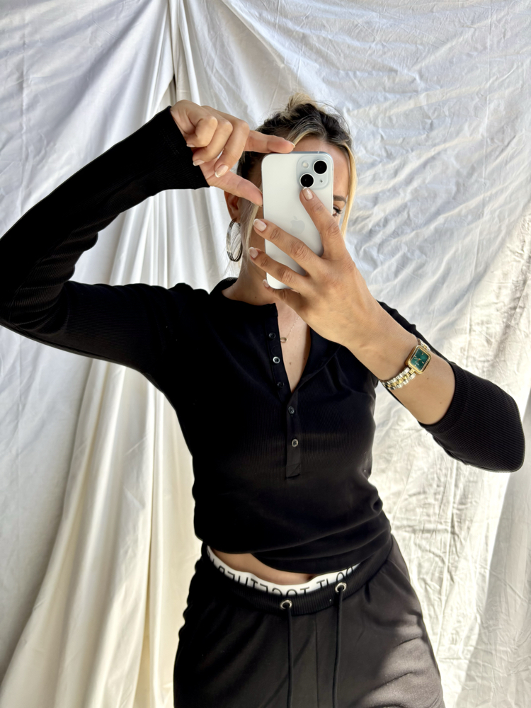Yeni sezon önü düğmeli fitilli body