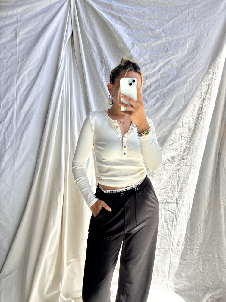 Yeni sezon önü düğmeli fitilli body