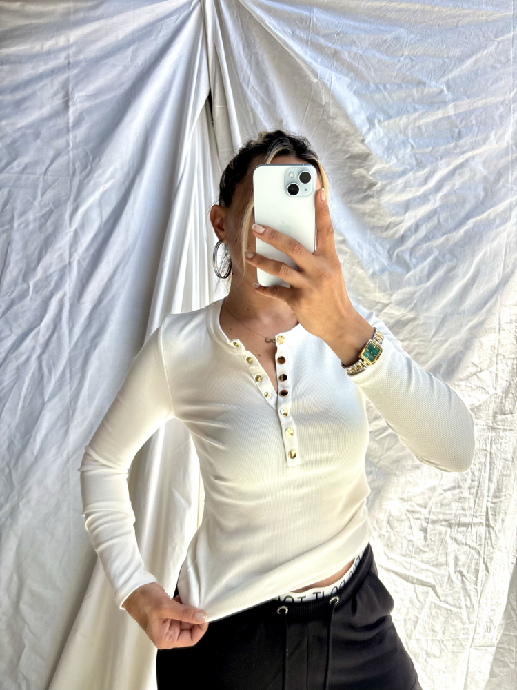 Yeni sezon önü düğmeli fitilli body