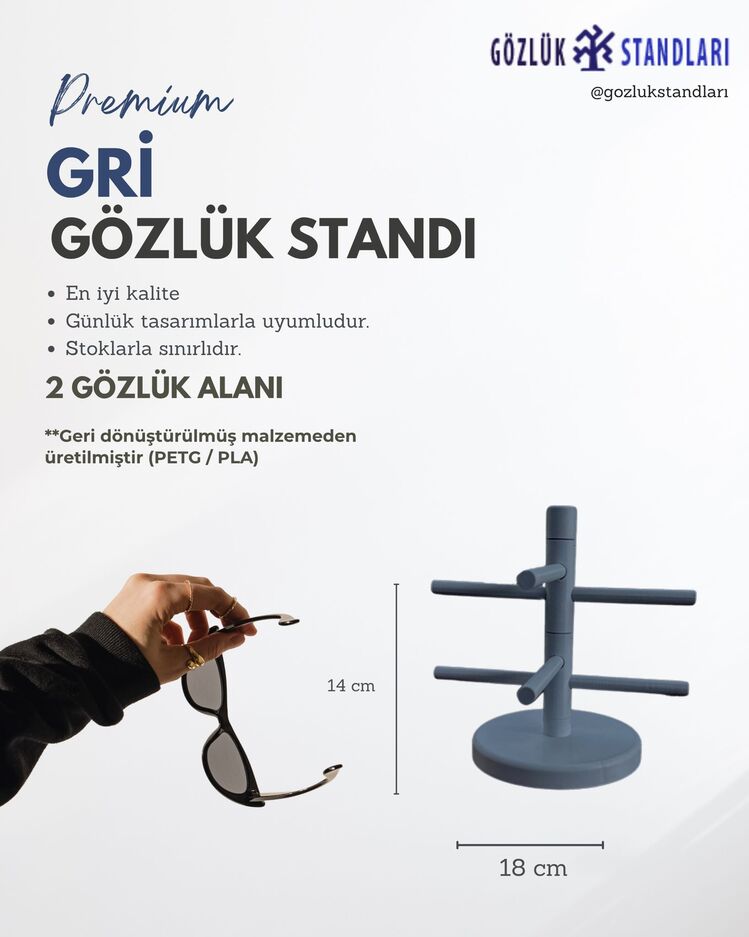 2'li Recycled Plastik Gözlük Standları