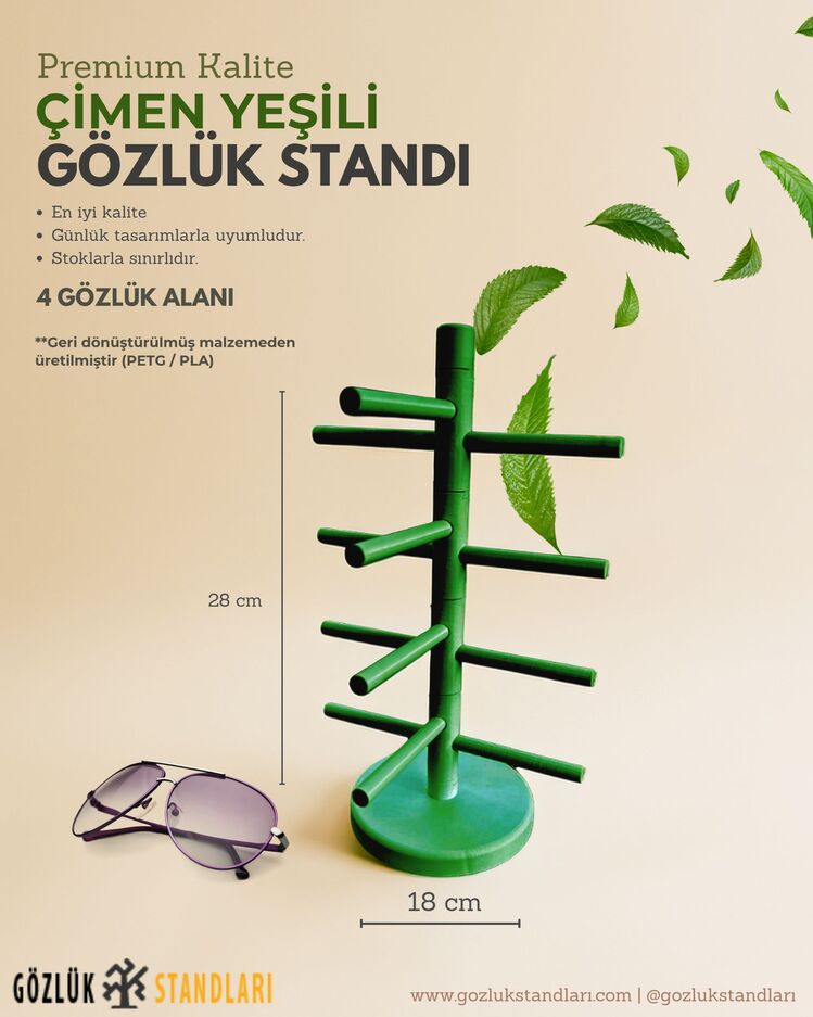 4'lü Recycled Plastik Gözlük Standları
