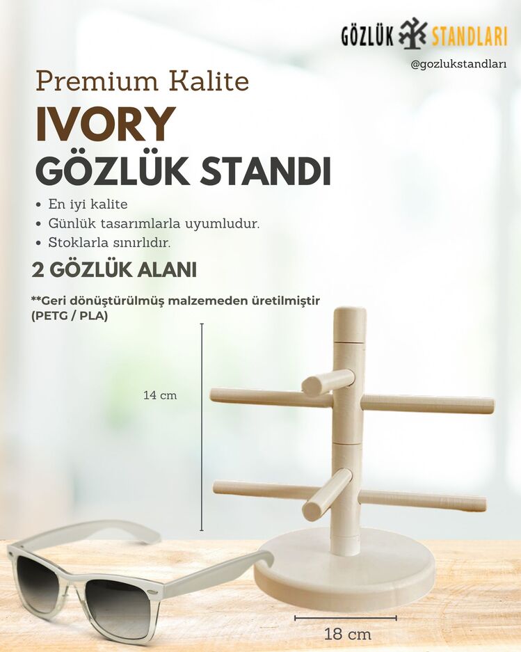2'li Recycled Plastik Gözlük Standları