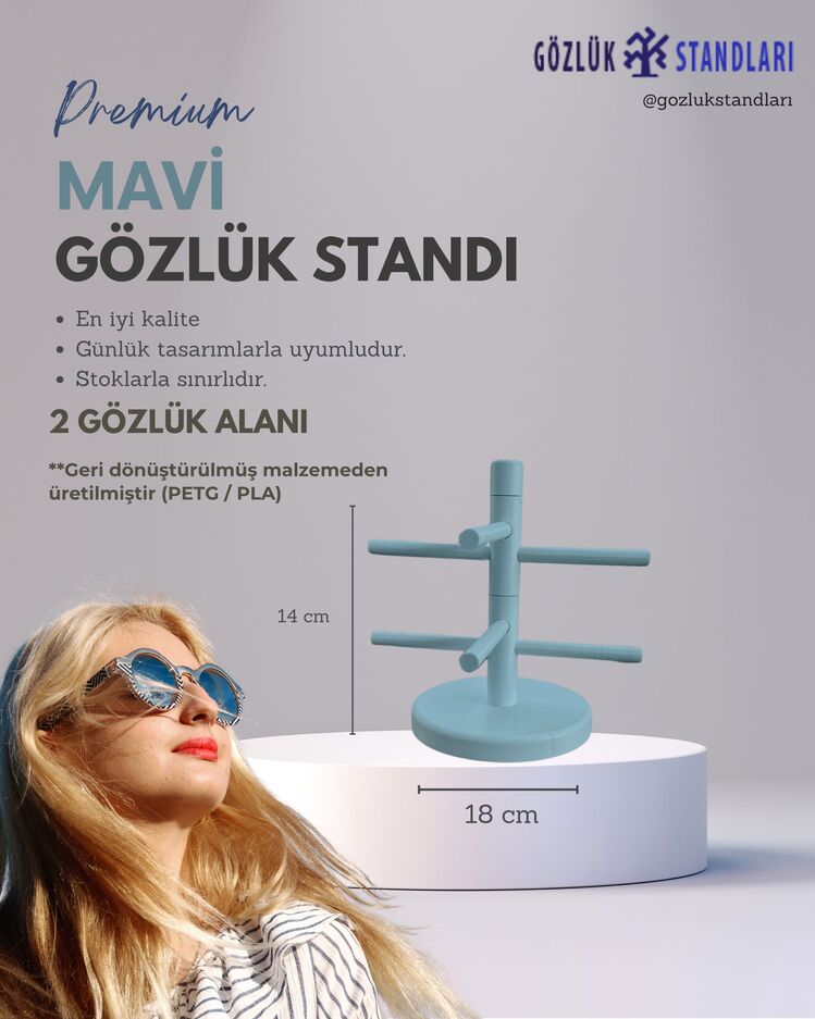 2'li Recycled Plastik Gözlük Standları