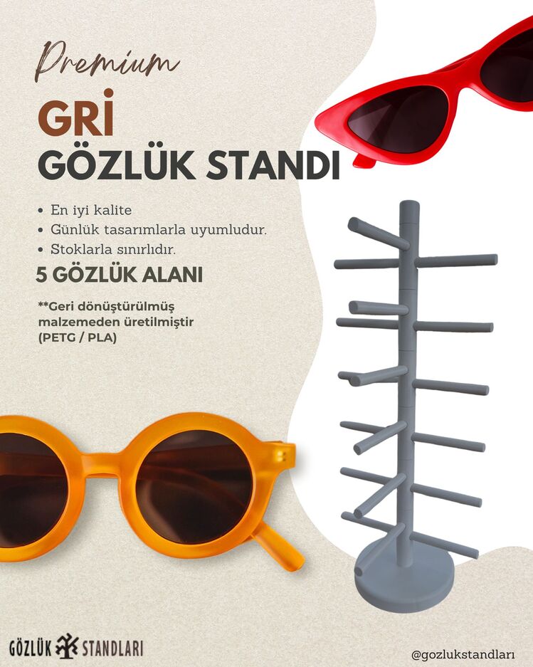 6'lı Recycled Plastik Gözlük Standları 