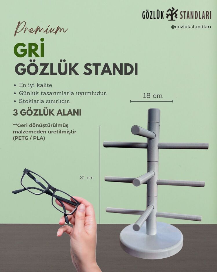 3'lü Recycled Plastik Gözlük Standları