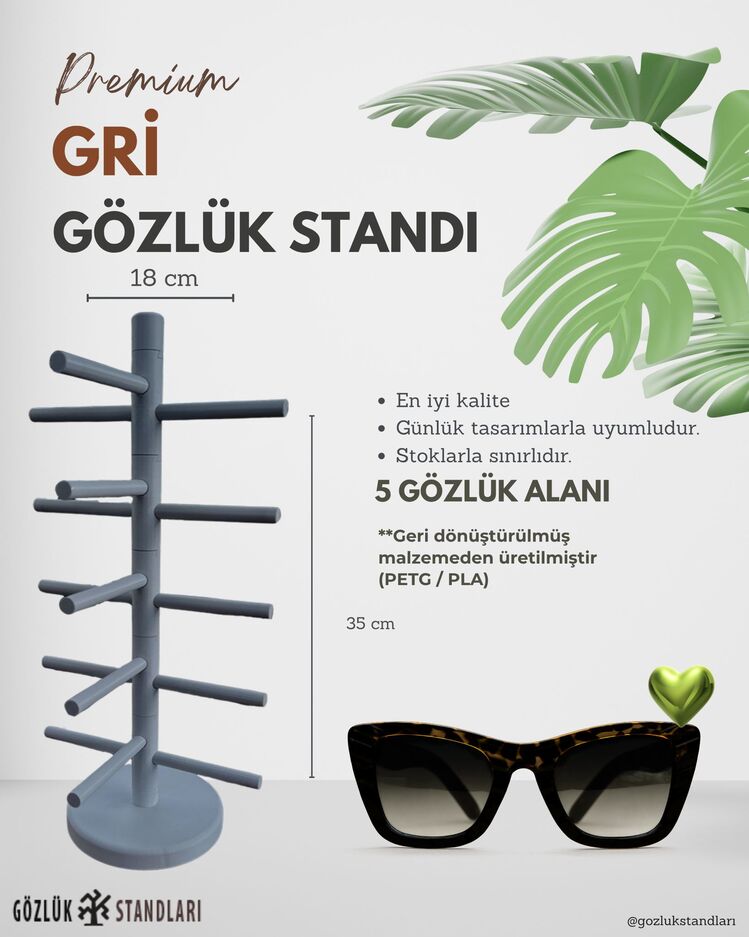 5'li Recycled Plastik Gözlük Standları