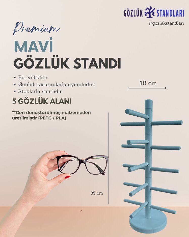 5'li Recycled Plastik Gözlük Standları