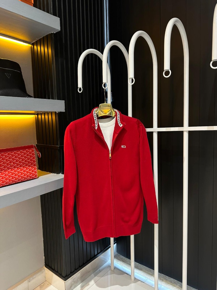 Tommy Hilfiger Fit Kırmızı Triko Hırka
