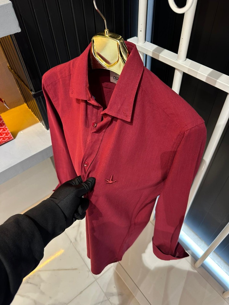 Beymen Club Erkek Vişne Keten Gömlek