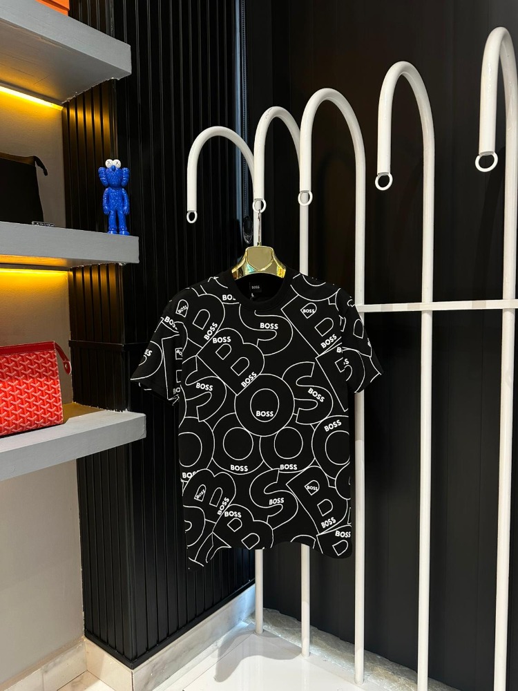 BOSS Baskılı Siyah Tişört