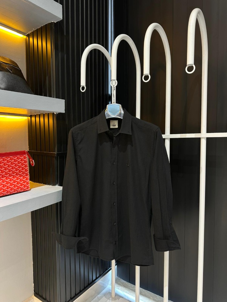 Beymen Club Erkek Siyah Keten Gömlek
