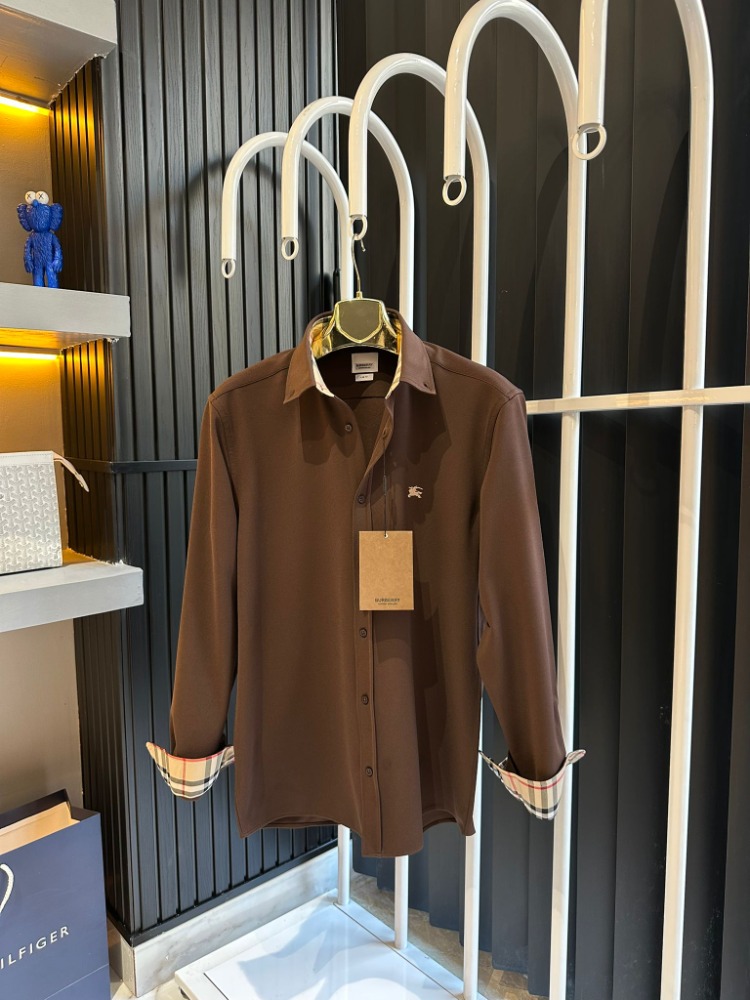 Burberry Kahve Uzun Kol Gömlek