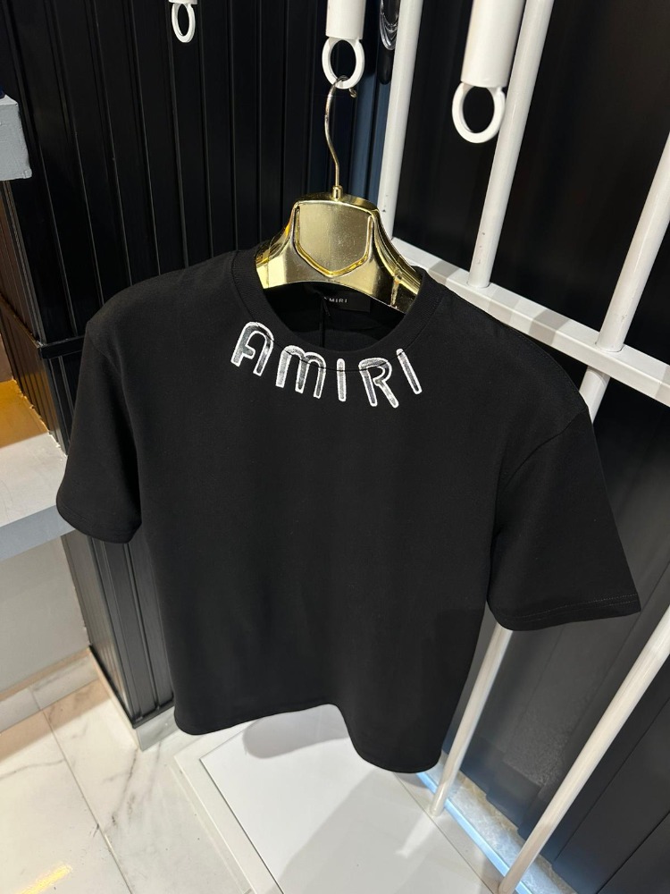 Amiri Siyah Sırt Baskı Detaylı Tişört