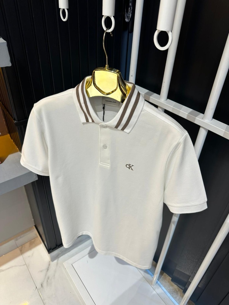 Calvin Klein Beyaz Polo Yaka Tişört
