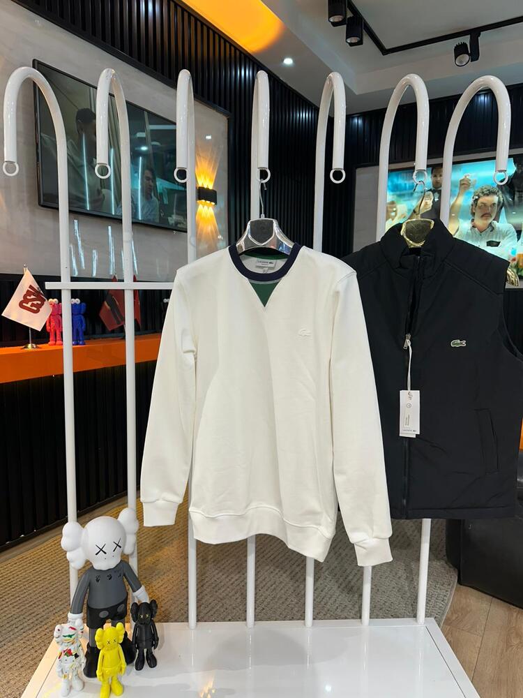 Lacoste Erkek Beyaz Sweatshırt