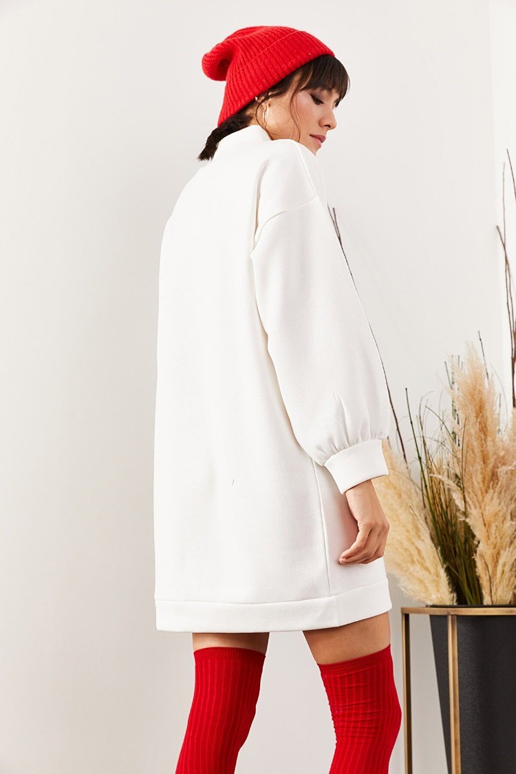 Nakışlı Sweat Elbise