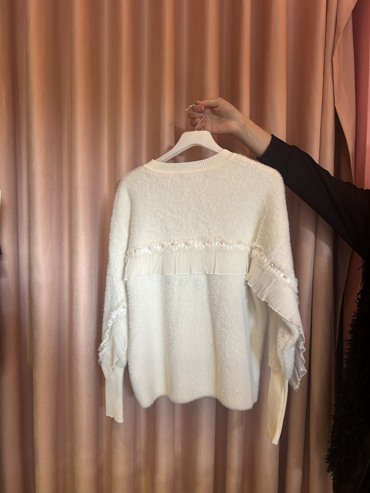 Ekru angora hırka (standart beden)
