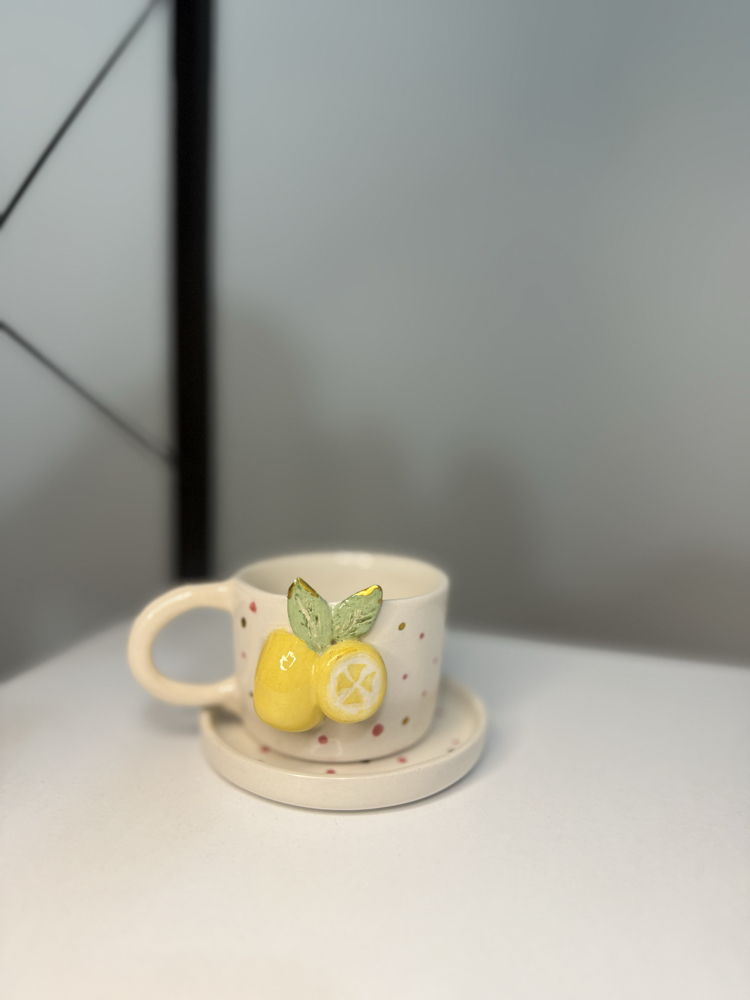 Limonlu tabaklı fincan 