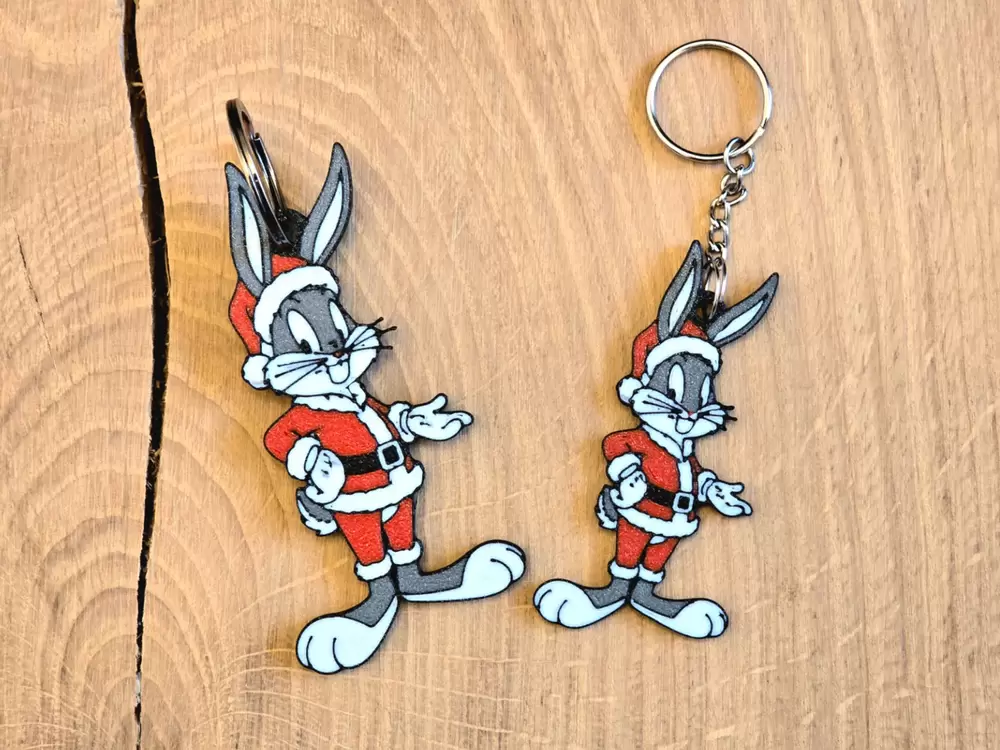 Noel Bugs Bunny süsü ve anahtarlık