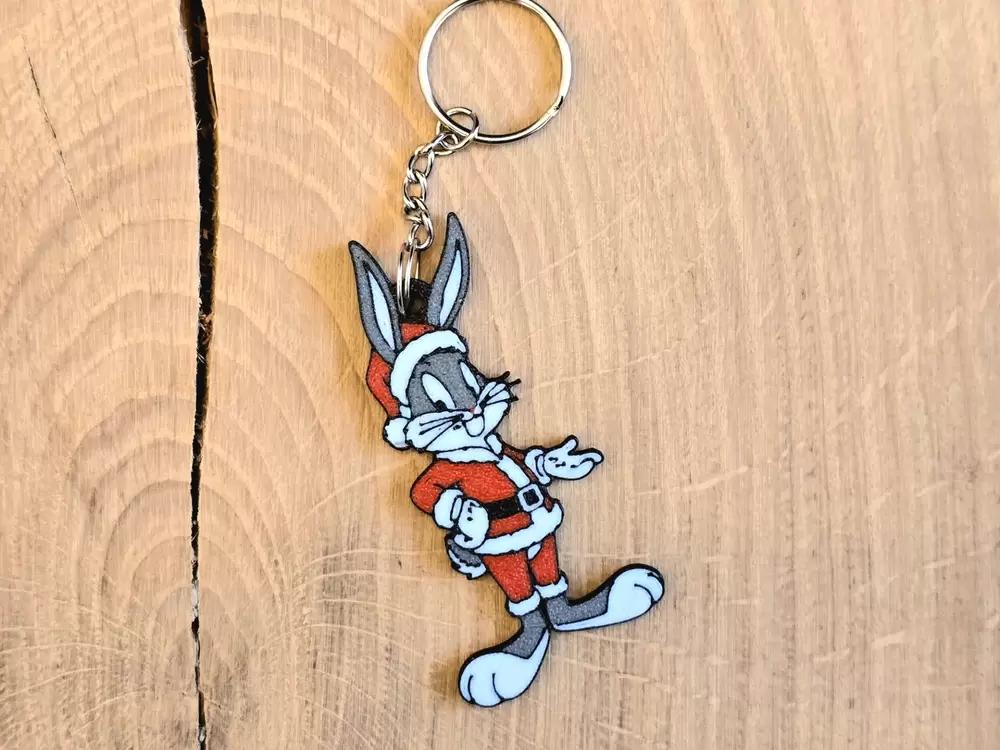 Noel Bugs Bunny süsü ve anahtarlık