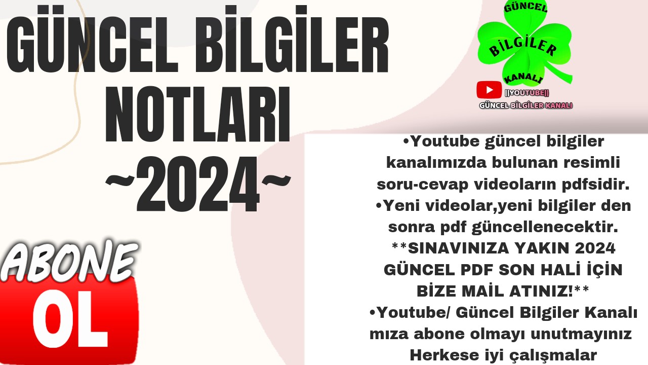 2024 GÜNCEL BİLGİLER PDF