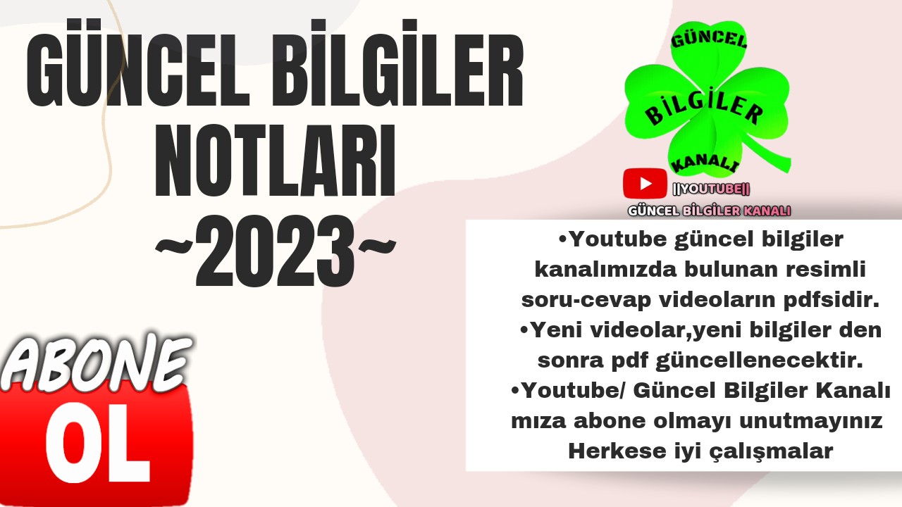 2023 GÜNCEL BİLGİLER PDF