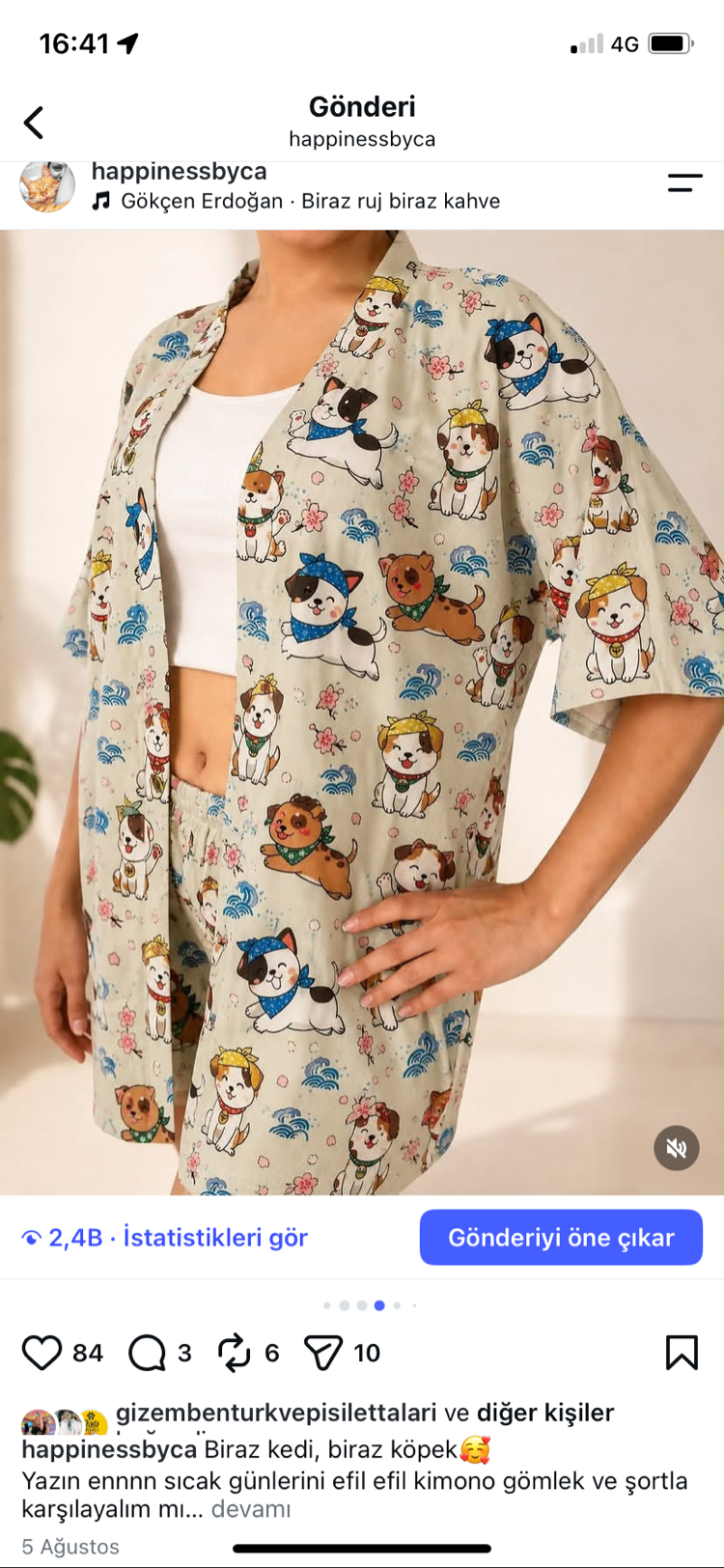 Large/XL Beden HappyDogs | KİMONO&ŞORT Takım