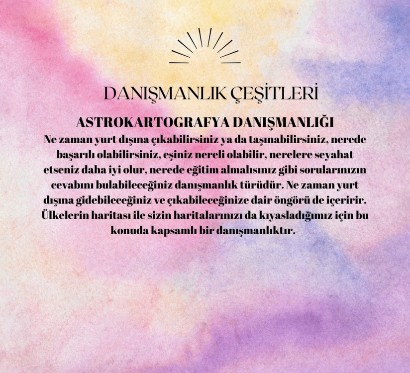 ASTROKARTOGRAFİ DANIŞMANLIĞI