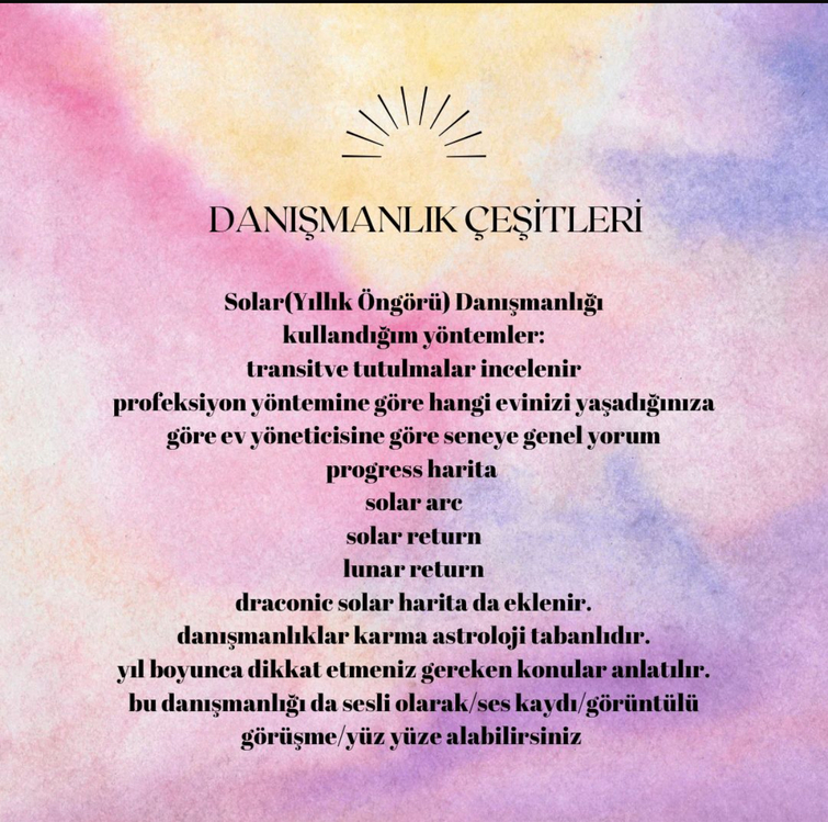 SOLAR YILLIK ÖNGÖRÜ