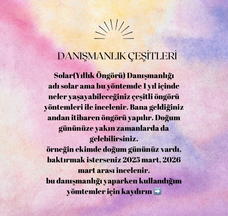 SOLAR YILLIK ÖNGÖRÜ