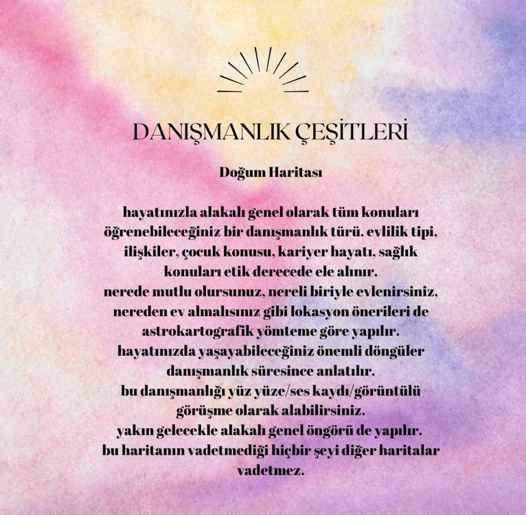 DOĞUM HARİTASI DANIŞMANLIĞI