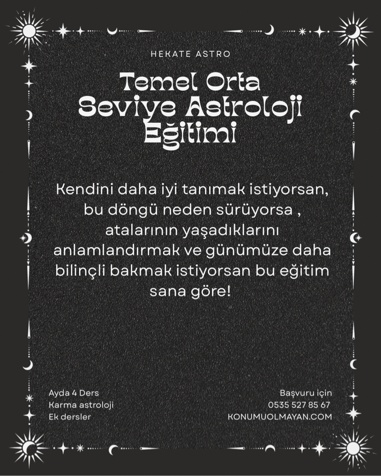 TEMEL ORTA SEVİYE ASTROLOJİ EĞİTİMİ VENÜS SINIFI(AYLIK ÖDEMEDİR)
