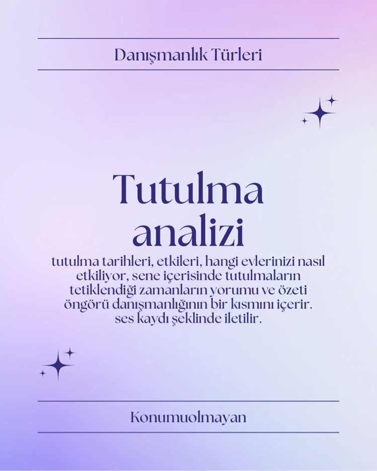 TUTULMA ANALİZİ (KISA ÖNGÖRÜ)