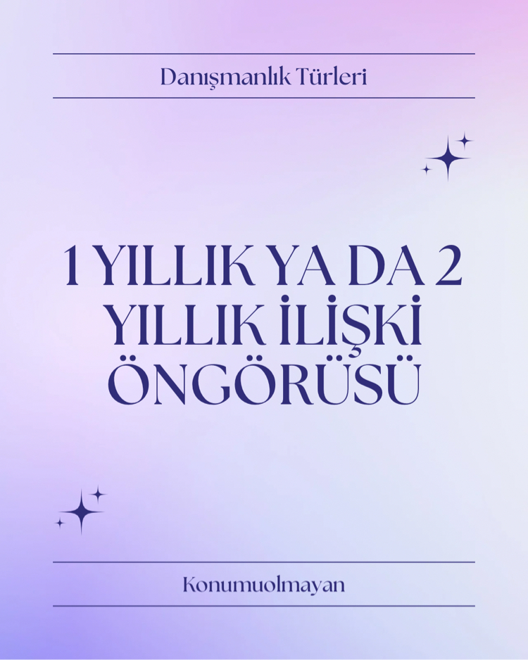 1 YILLIK YA DA 2 YILLIK İLİŞKİ ÖNGÖRÜSÜ