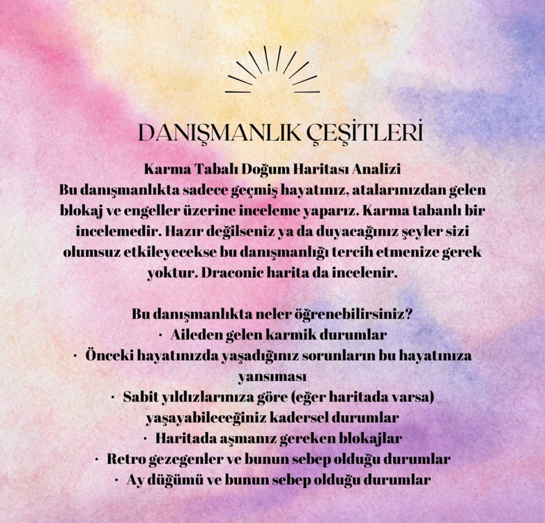 KARMA TABANLI DOĞUM HARİTASI DANIŞMANLIĞI