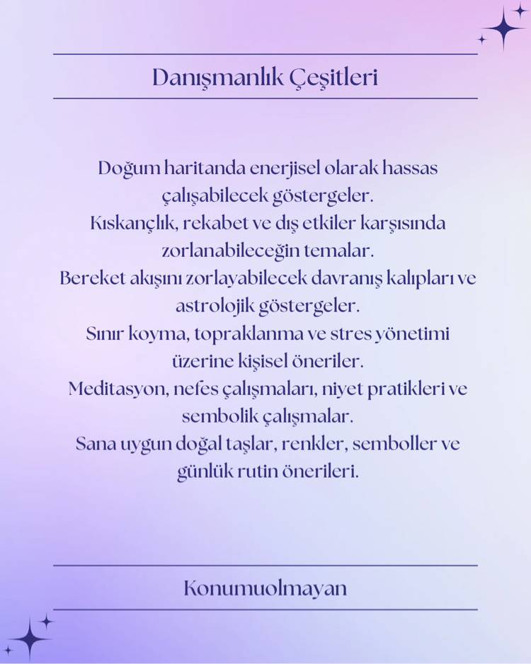 DOĞUM HARİTANA GÖRE ENERJİ BLOKAJLARI ANALİZİ