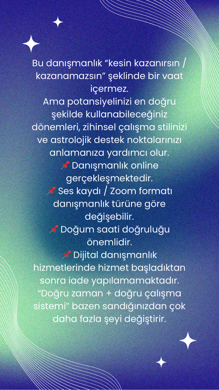 SINAV ASTROLOJİSİ AKADEMİK POTANSİYEL DANIŞMANLIĞI 